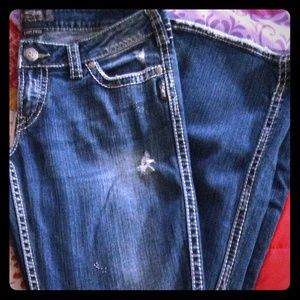 Silver "Twisted" jeans NWOT