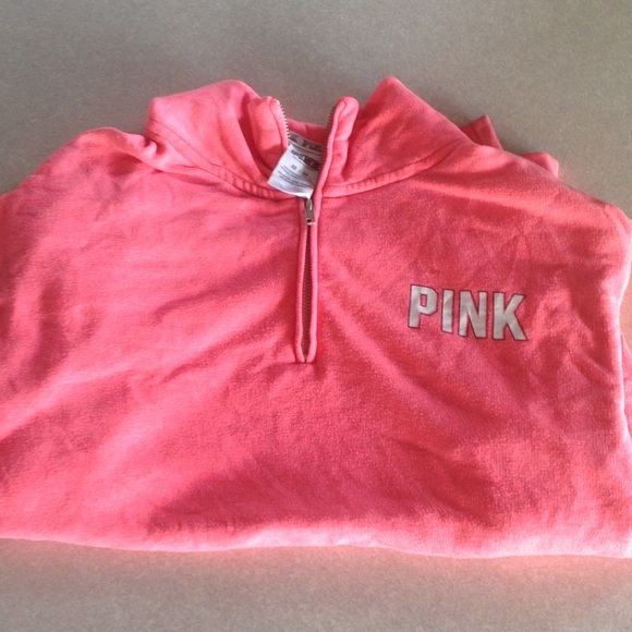 PINK pull over hoodie w/ zip up
