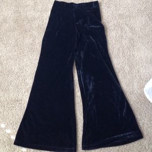 Velvet bell bottom pants