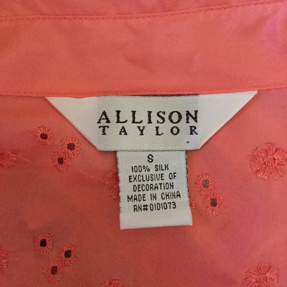 Allison Taylor Tops - πΊπ Peachy Pink Embroidered Silk TopππΊ Allison Taylor Tops - πΊπ Peachy Pink Embroidered Silk TopππΊ