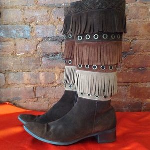 Suede Fringe Boots