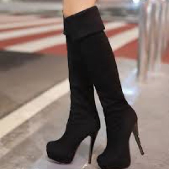 Sexy Knee High Black Boots Size 7