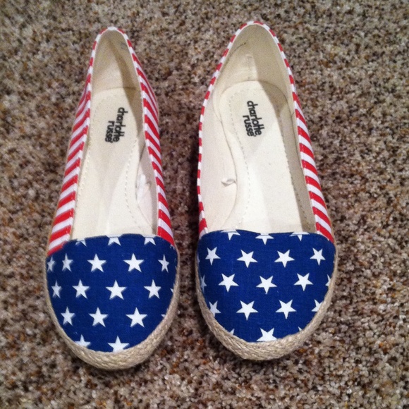 Charlotte Russe American flag flats size 7