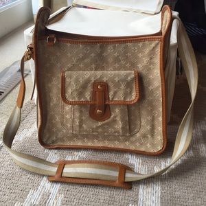 Tan Louis Vuitton over the shoulder tote bag