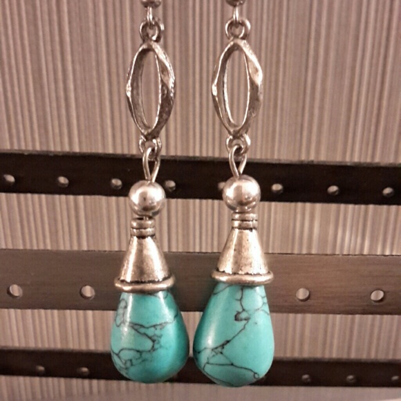 Torquoise drop earrings - Picture 2 of 4