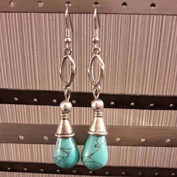 Torquoise drop earrings - Picture 3 of 4