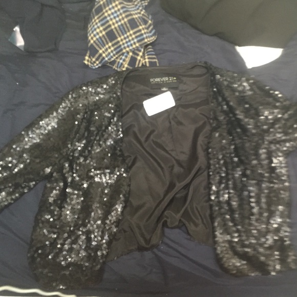 Matte sequin crop blazer