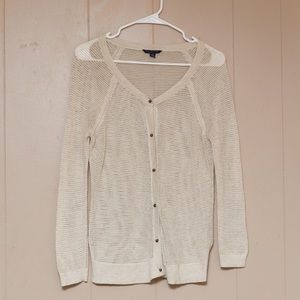 Beige Button Up Cardigan Sweater American Eagle