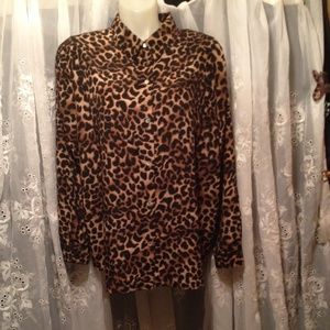 Cheetah print button up top