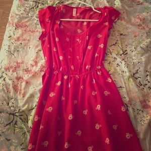 Red printed dress