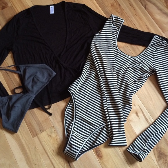 American Apparel: Rib Wrap Top, Bodysuit & Bra