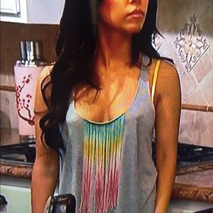 As seen on Kourtney Kardashian fringe tank