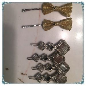 Sparkly Bow Bobby Pins and Jewel barrettes❤️❤️