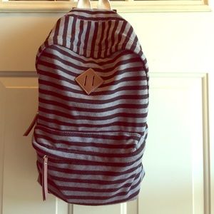 Grey and black striped bookbag