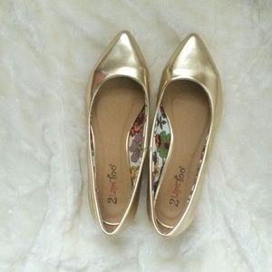 Final price-Gold pointy toe flat