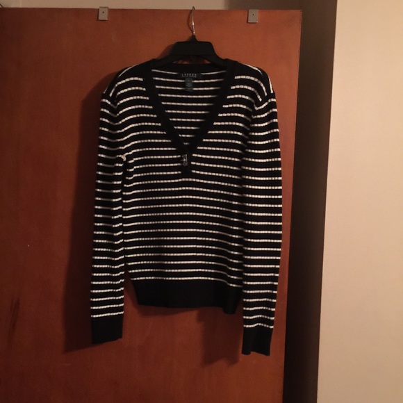 RL Ralph Lauren Black and White Sweater