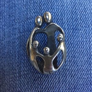 Vintage Silver Family Necklace Pendant