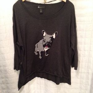 Gray long sleeve bull dog top