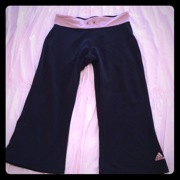 Black and light pink Capri yoga pants