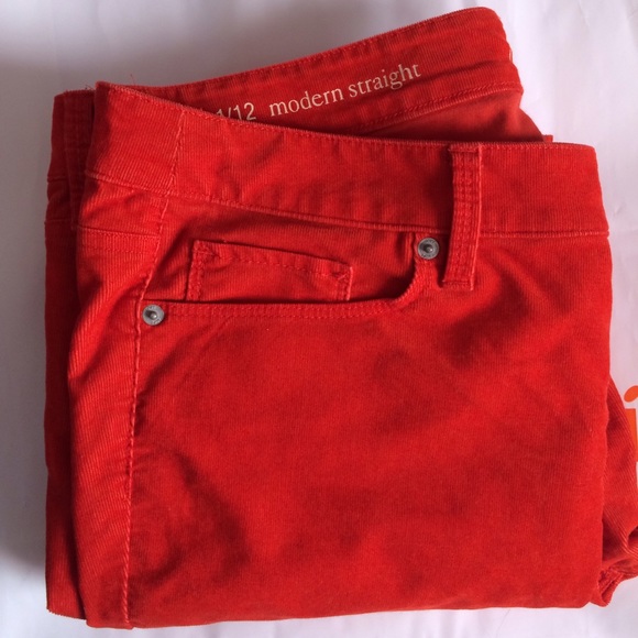LOFT Burnt tangerine corduroy pants