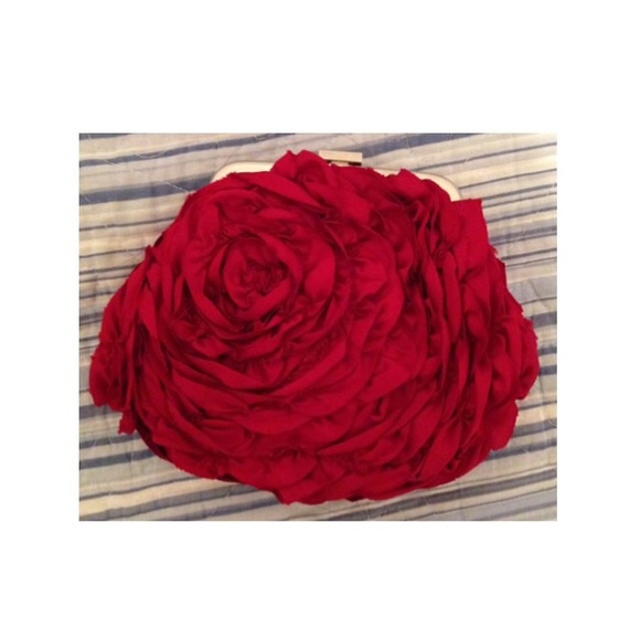 Red Flower purse evening clutch