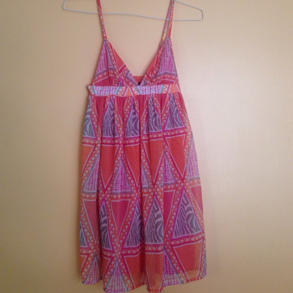 Summery flowy orange pink dress