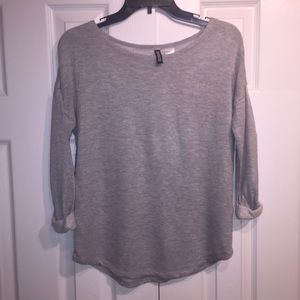 Gray Sweatshirt Top