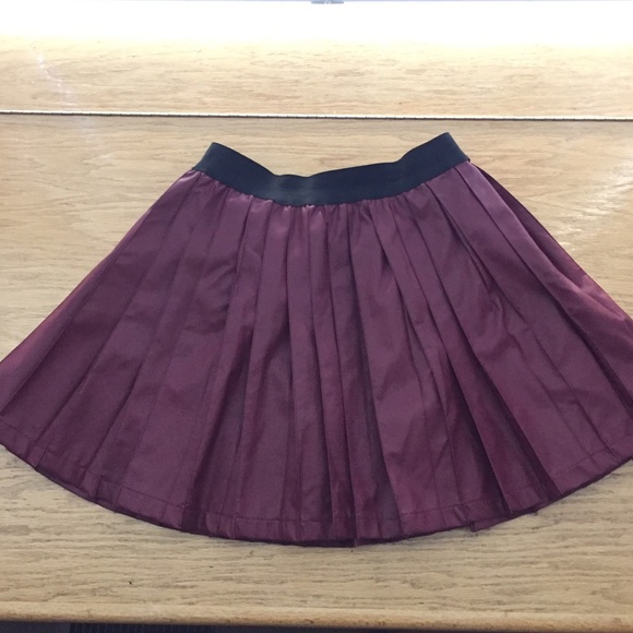 Maroon Pleated Skirt