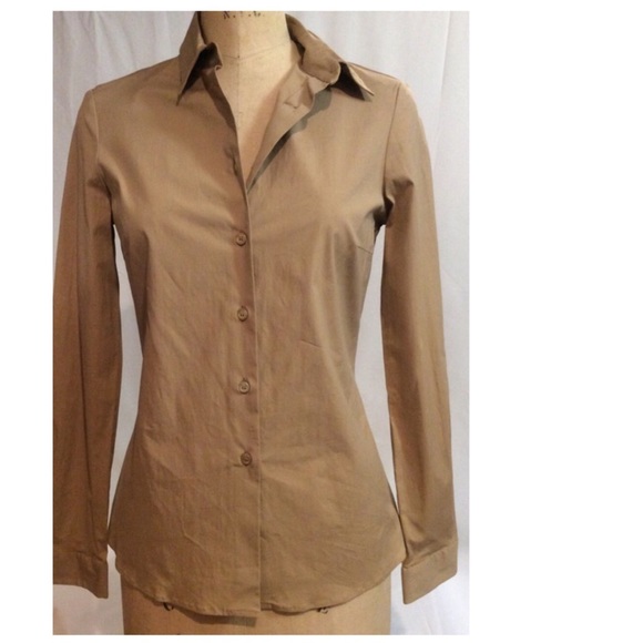 Michael Kors Camel Poplin Blouse Szs 6 8 10 new