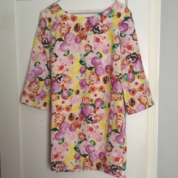 Yellow floral sheath dress