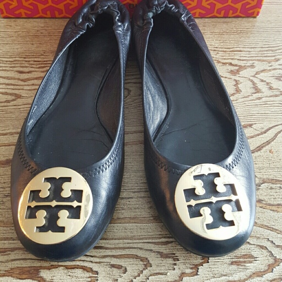 $$$SOLD$$$Tory Burch Classic Reva Flats Black 9.5 - Picture 1 of 4