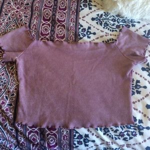 Foreign Exchange Lavendar Off the Shoulder Crop
