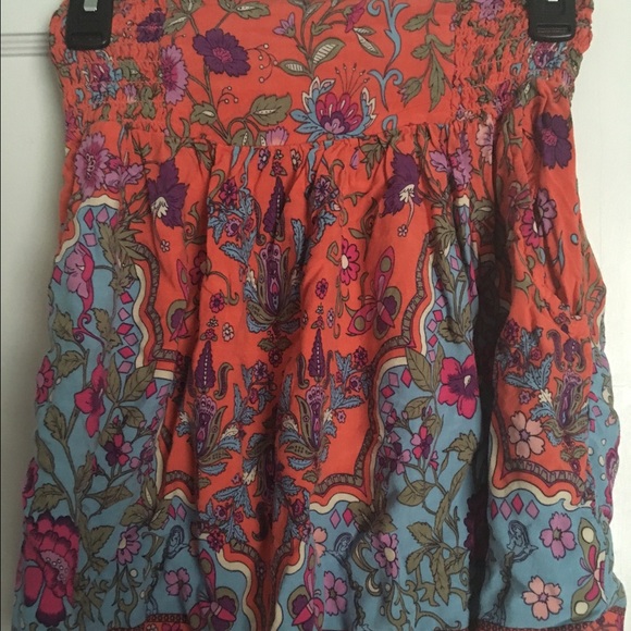 Orange floral skirt