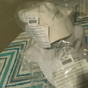 Two White Harley Davidson Hats