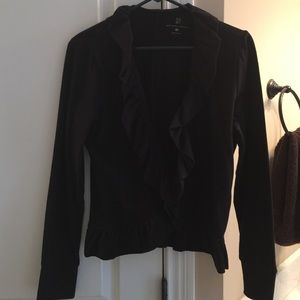 Black cropped cardigan from New York & Company