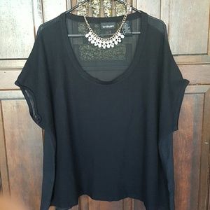 Lane Bryant Black Top with Sheer Back