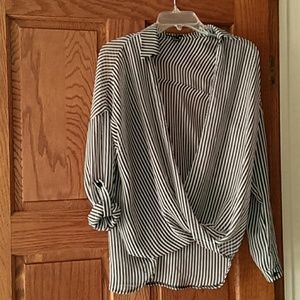 Striped sheer top