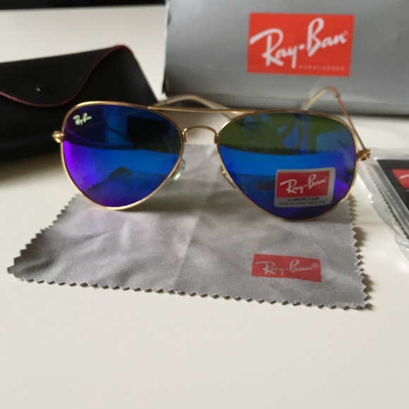 Ray Ban Aviators blue mirror.New