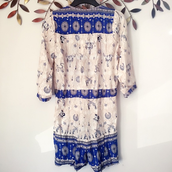 ❎❎SOLD❎❎Choies blue tribal print romper playsuit - Picture 3 of 3