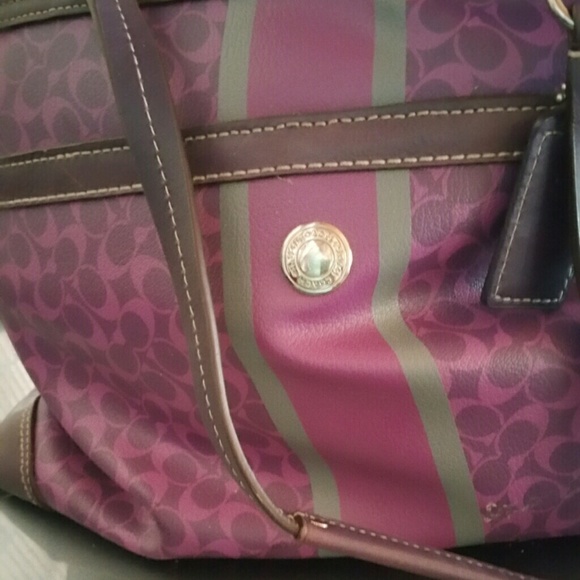 Purple coach dipper bag