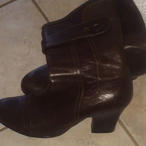 Brown Leather Ankle Boots Size 11