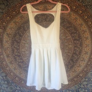 Sweetheart White studded dress