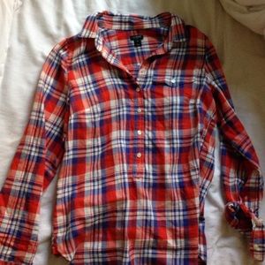 J. Crew plaid button down blouse