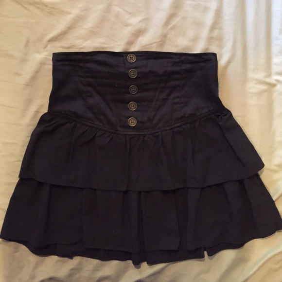 Black free people tiered mini skirt