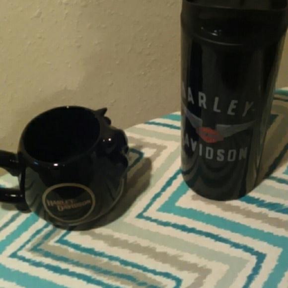 Two black Harley Davidson Mugs