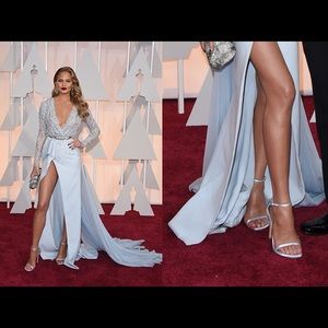 Stewart Weitzman Silver Strappy Sandals Heels 6 36