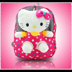 Hello Kitty Toy Plush Cartoon Dot Pattern Backpack