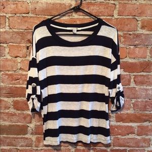 Forever 21 Medium navy striped long sleeve
