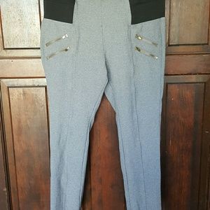 Gray Zipper Leggings