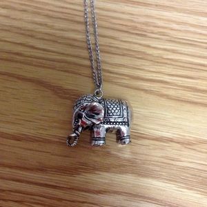 Long elephant pendant necklace